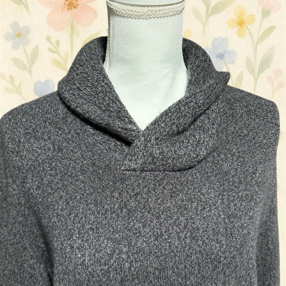 Banana Republic Lambswool Cowl Neck Sweater Gray Medium Cozy Knit - Picture 2 of 5